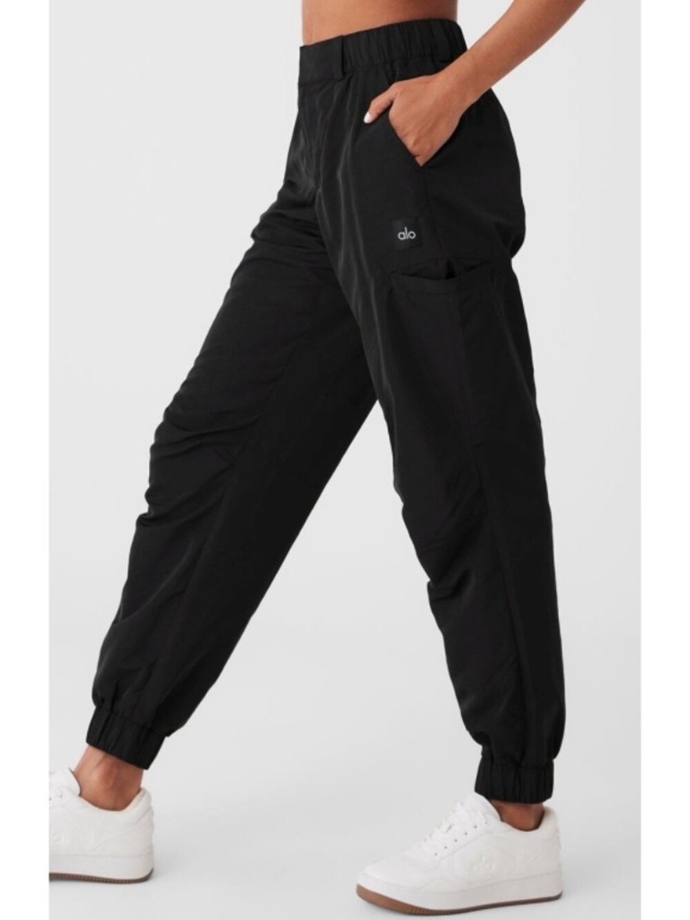 Alo High-Waist Break Line Joggers Black Hi-Rise Waisted Hiking Outdoor Traveling